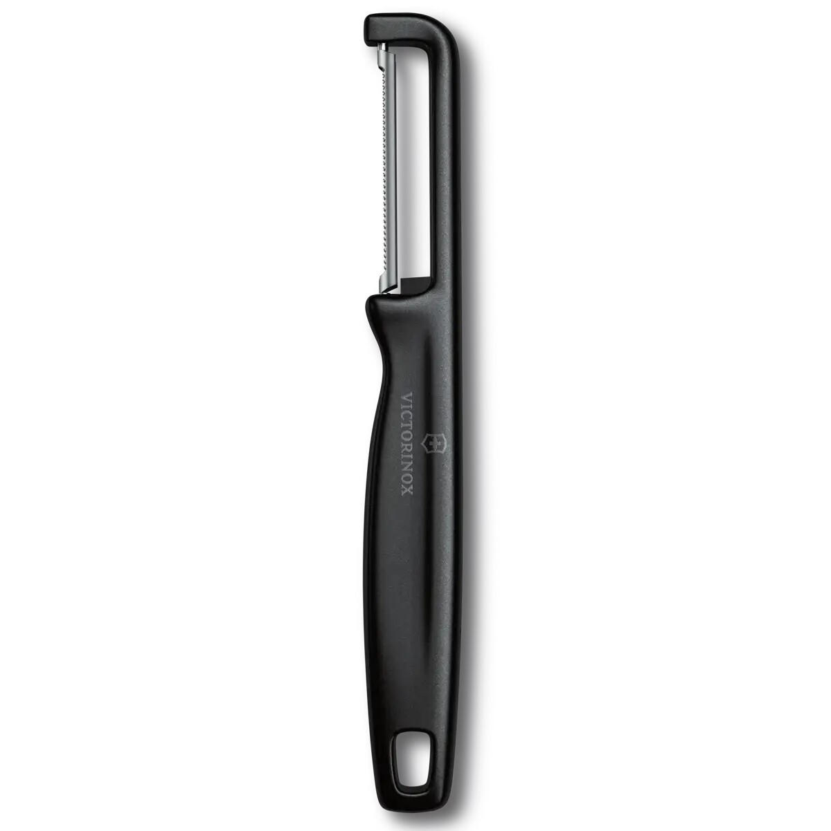 Škrabka na zeleninu IOTA 16 cm, zoubkované ostří, černá, plast, Victorinox