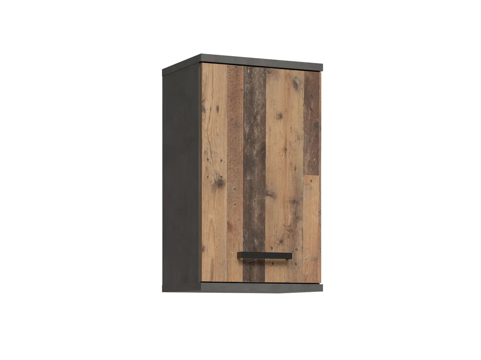 CANELU koupelnová horní skříňka, tmavě šedý beton/old-wood vintage
