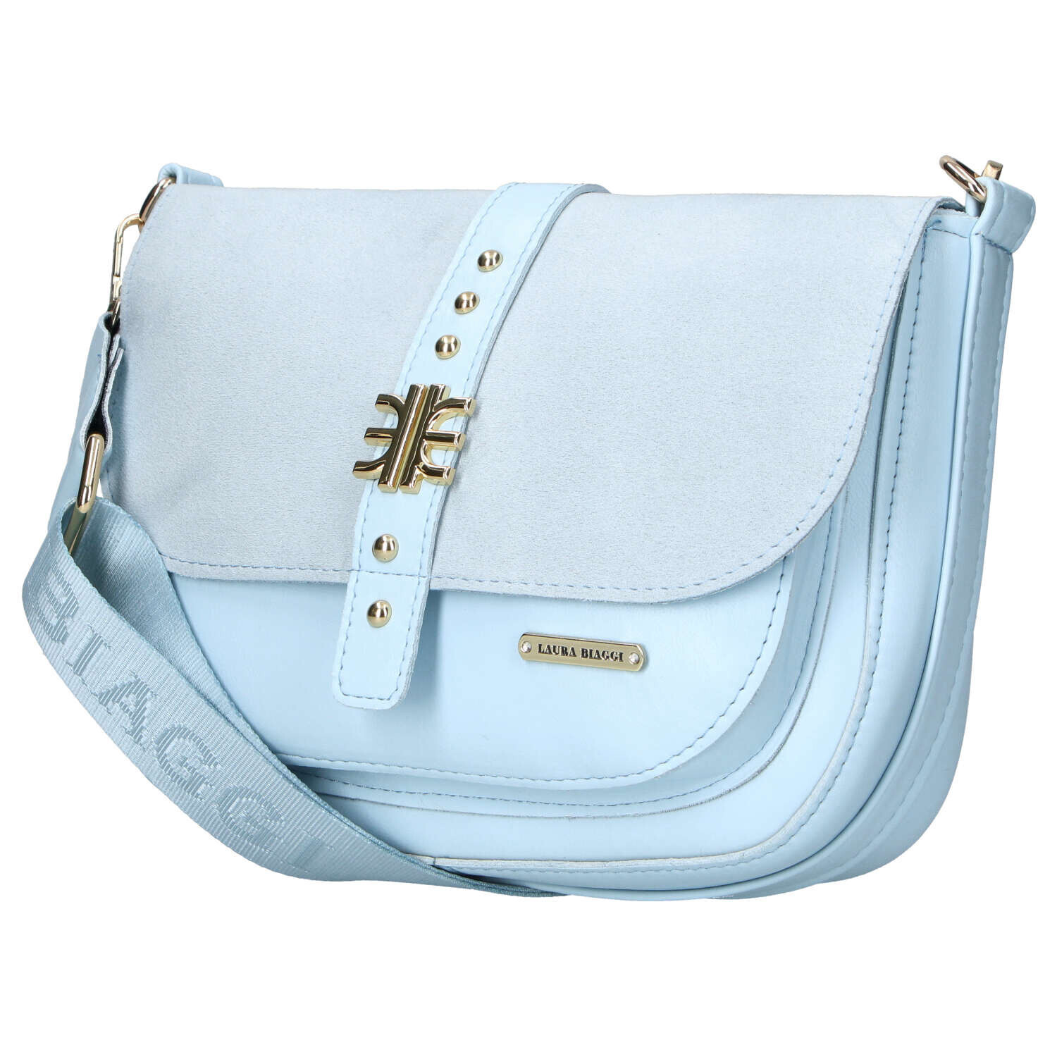 Moderní dámská koženková crossbody kabelka LB Lussia, modrá
