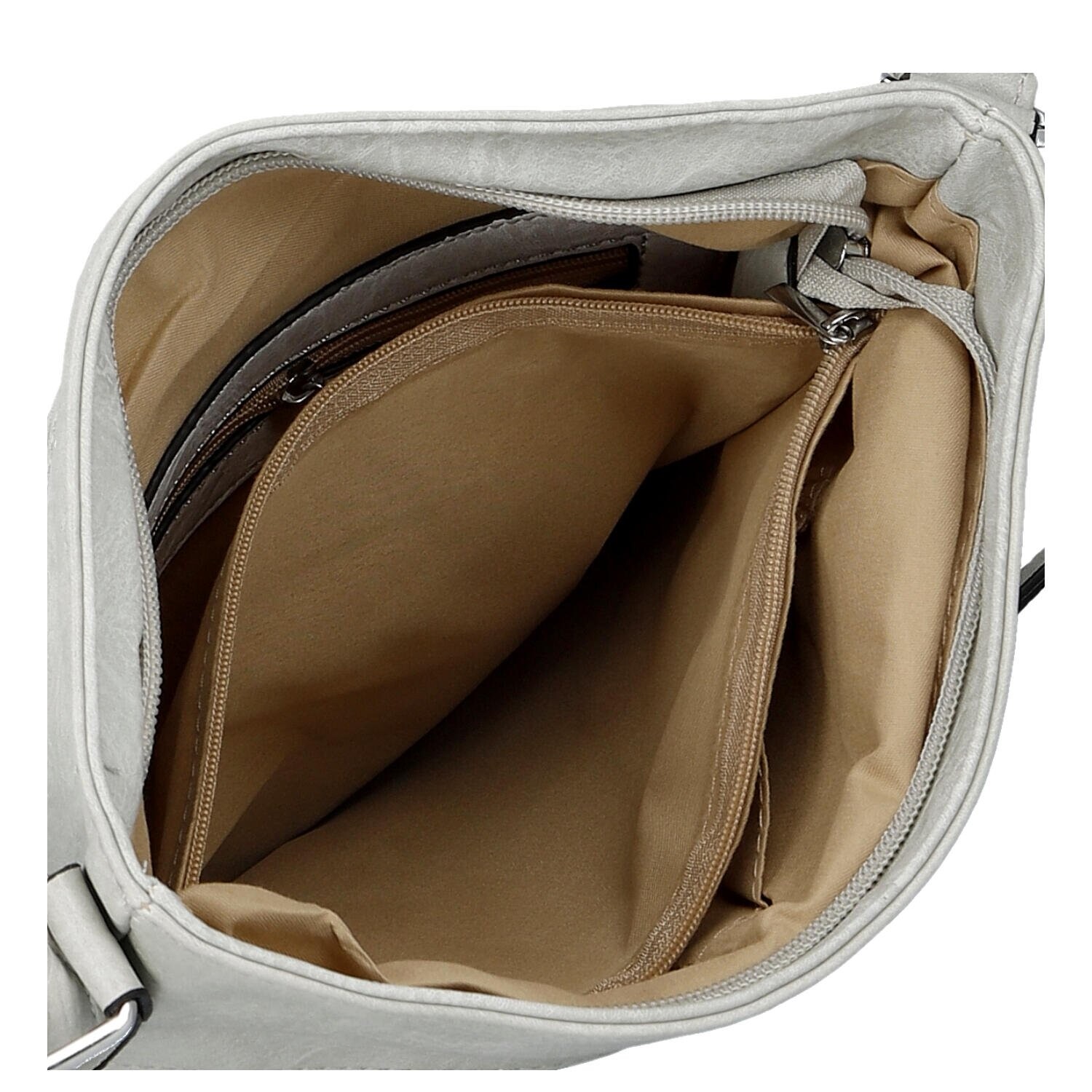 Trendy dámská koženková crossbody kabelka Bree, šedá
