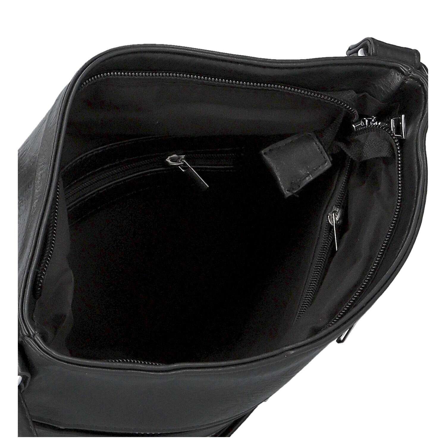 Trendy dámská koženková crossbody kabelka Bree, černá