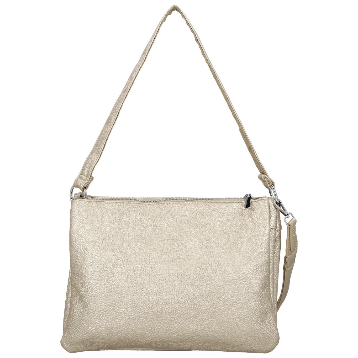 Stylová dámská koženková crossbody kabelka Cindra, zlatá