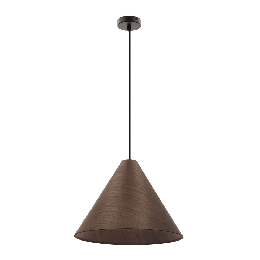 CONO lampa wisząca 33 czarny 1x40W E27 abażur fornir mahoniowy