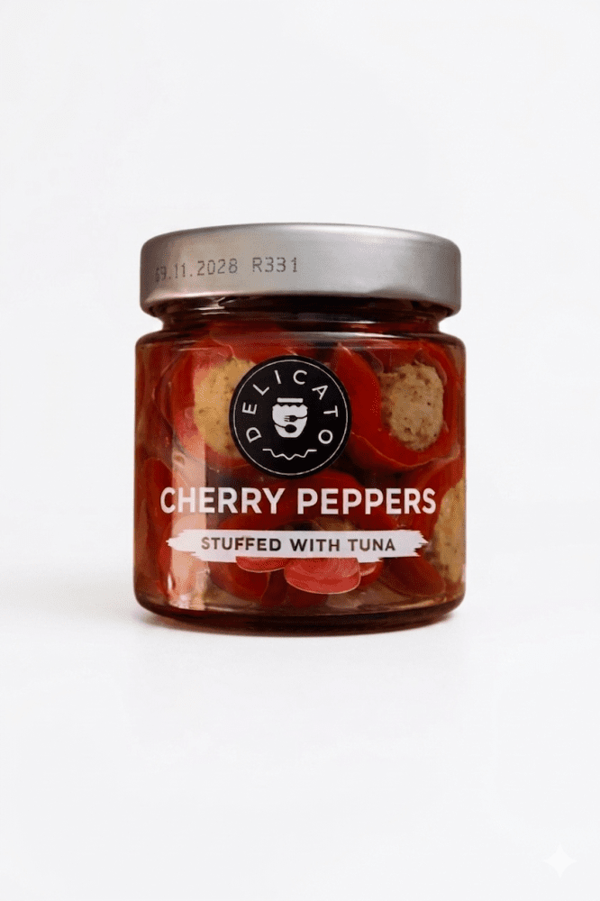 DelicatoFood Třešňové papričky plněné tuňákem 190 g