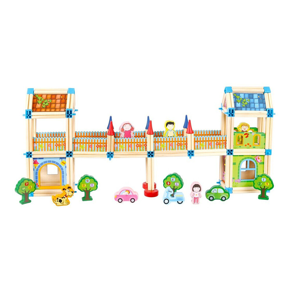 2KIDS TOYS Dřevěná stavebnice zámek barevný 268 kusů