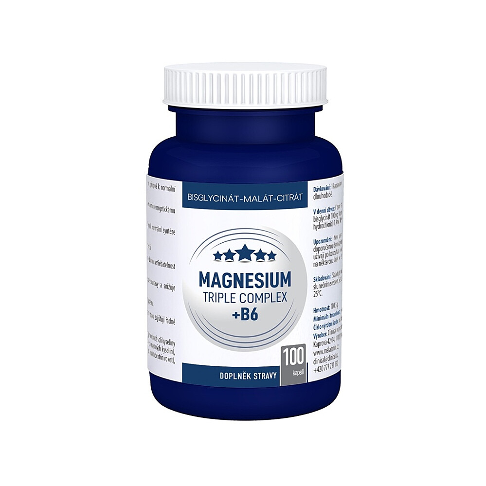 CLINICAL Magnesium triple complex + B6 100 kapslí
