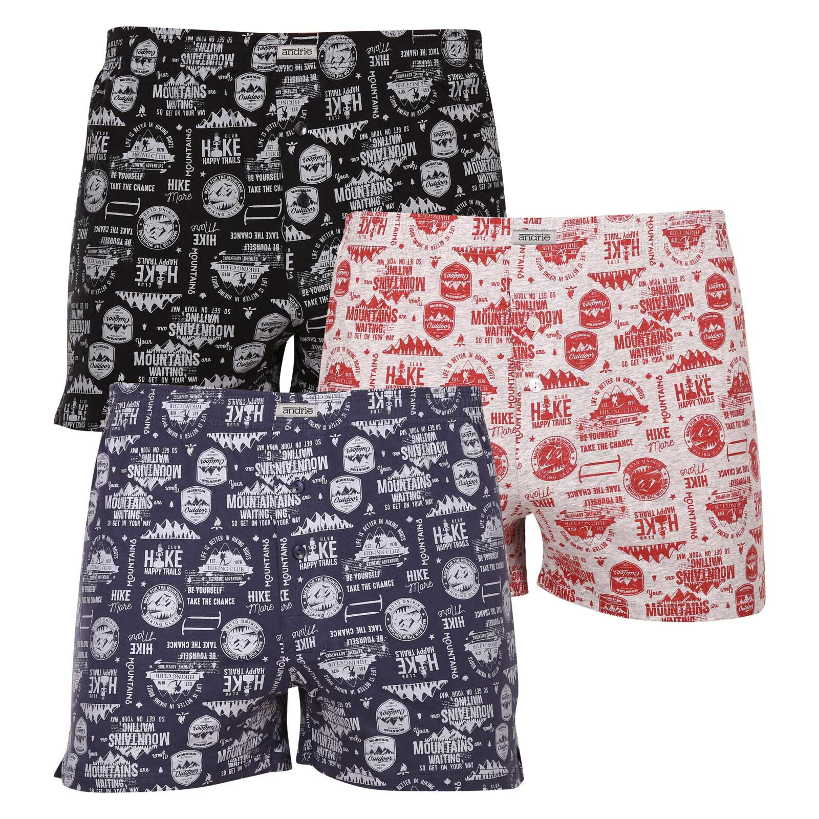 3PACK pánské trenky Andrie vícebarevné (PS 5676) L, trenýrky