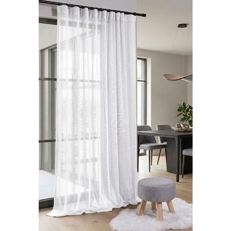 Záclona markizeta, Hrubé plátýnko s olůvkem, bílá 140 cm