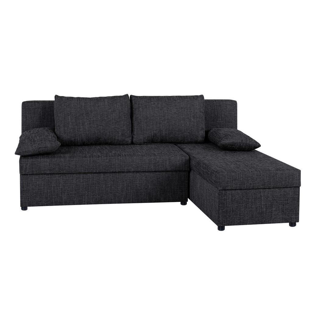 P & B ROHOVÁ SEDAČKA, textil, kompozitní dřevo, černá