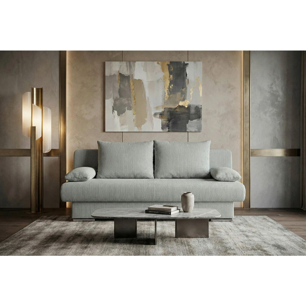 P & B ROZKLÁDACÍ POHOVKA, textil, kompozitní dřevo, mátově zelená