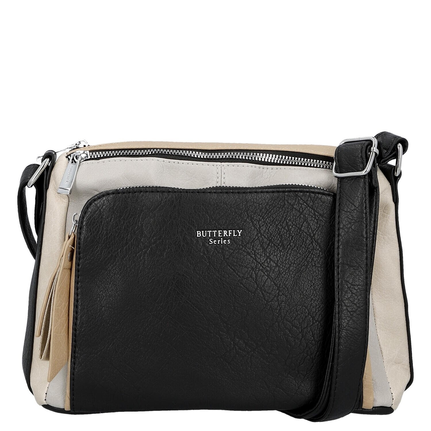 Dámská crossbody kabelka černá/béžová - Firenze Joelle černá