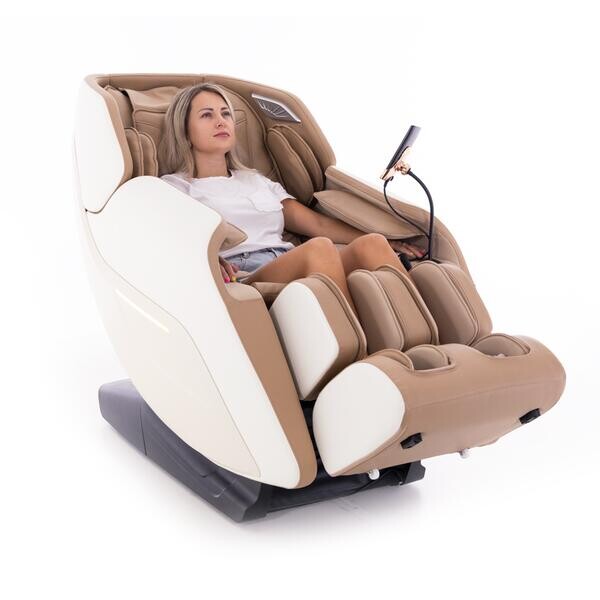 Masážní elektrické křeslo RelaxPro 3D MASSAGER, bílo-hnědé (Používaný kus)