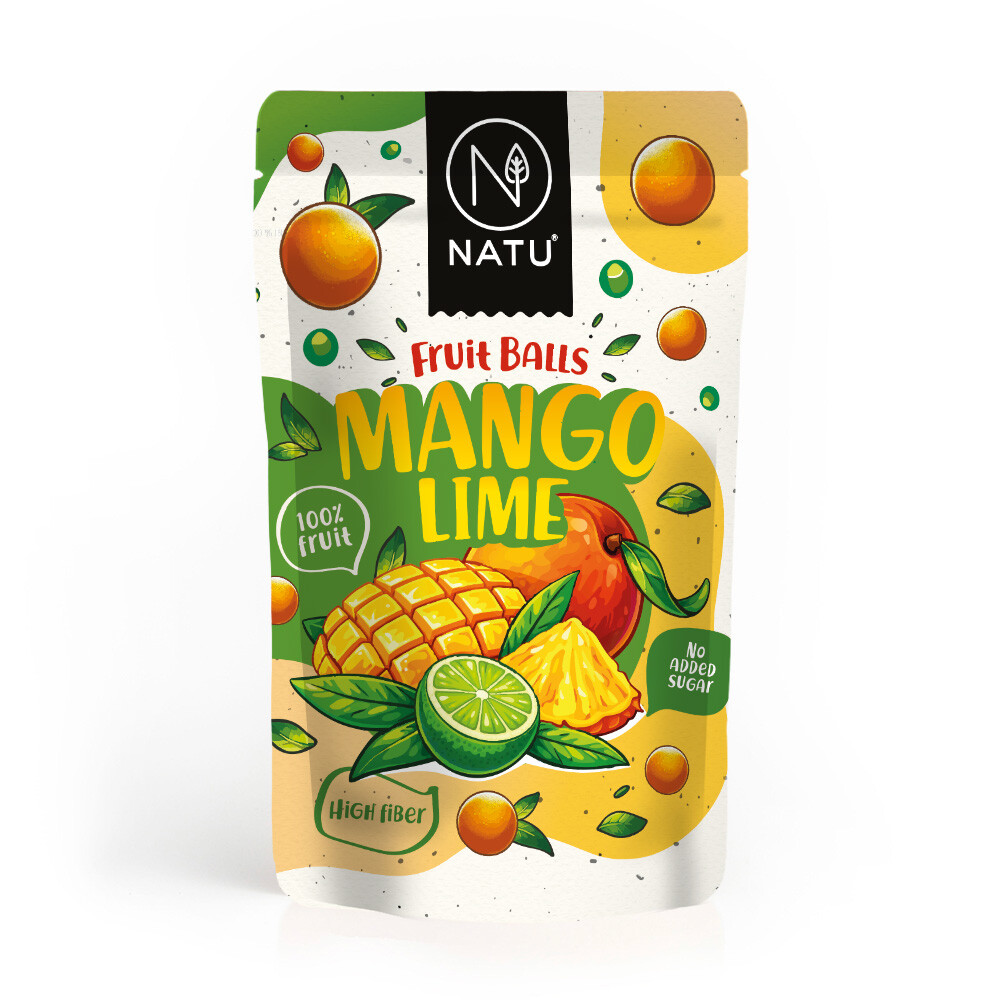 NATU Ovocné kuličky mangové s limetkou 90g