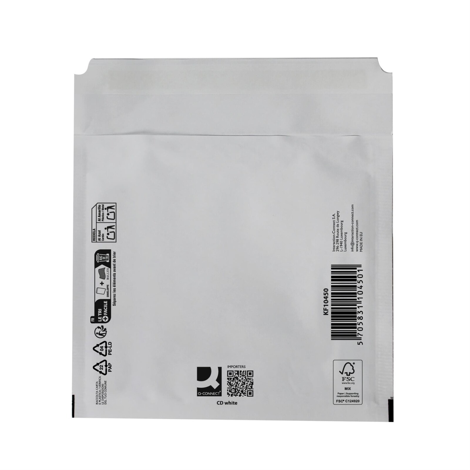 Bublinkové obálky Q-Connect - na CD, 200 x 175 mm, bílé 10 ks