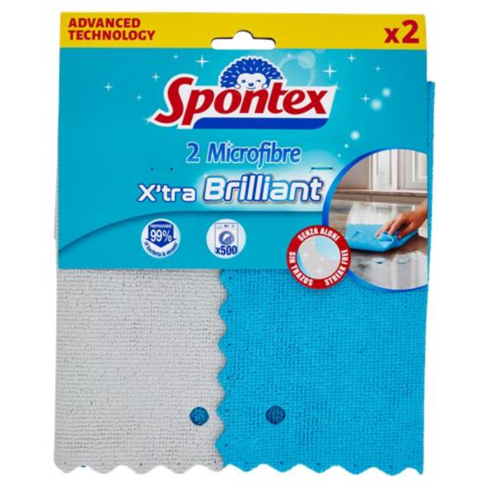 Mikroutěrky Spontex - Microfibre X'tra Brilliant, 2 ks