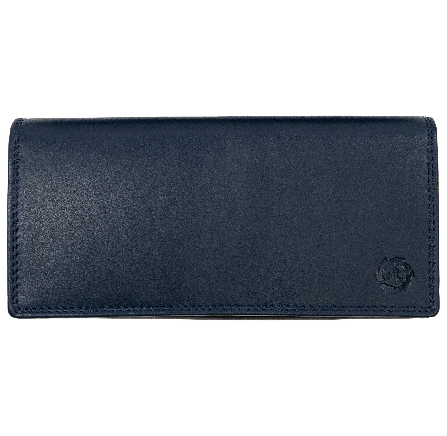 HL Dámská kožená peněženka z pravé kůže 20 x 10 cm - tmavě modrá/černá