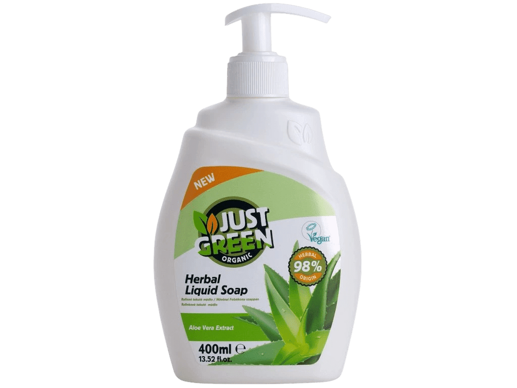 JUST GREEN ORGANIC Organické tekuté mýdlo Aloe vera 400 ml