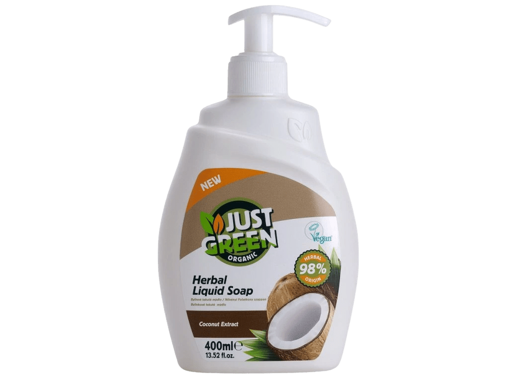 JUST GREEN ORGANIC Organické tekuté mýdlo Kokos 400 ml