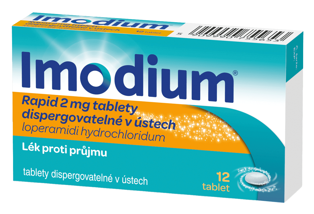 IMODIUM RAPID 2 mg dispergovatelné v ústech, 12 tablet