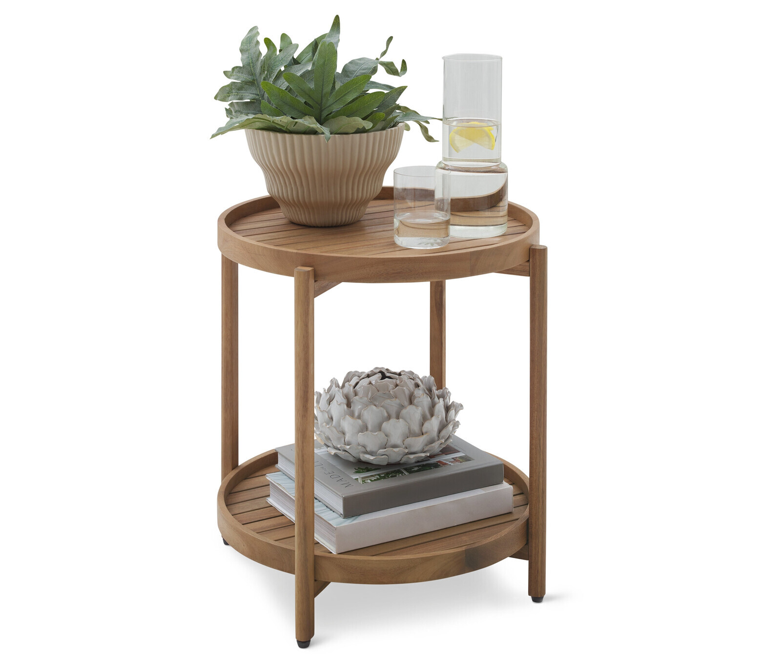 Tchibo - Zahradní odkládací stolek se 2 úrovněmi - barva: hnědá