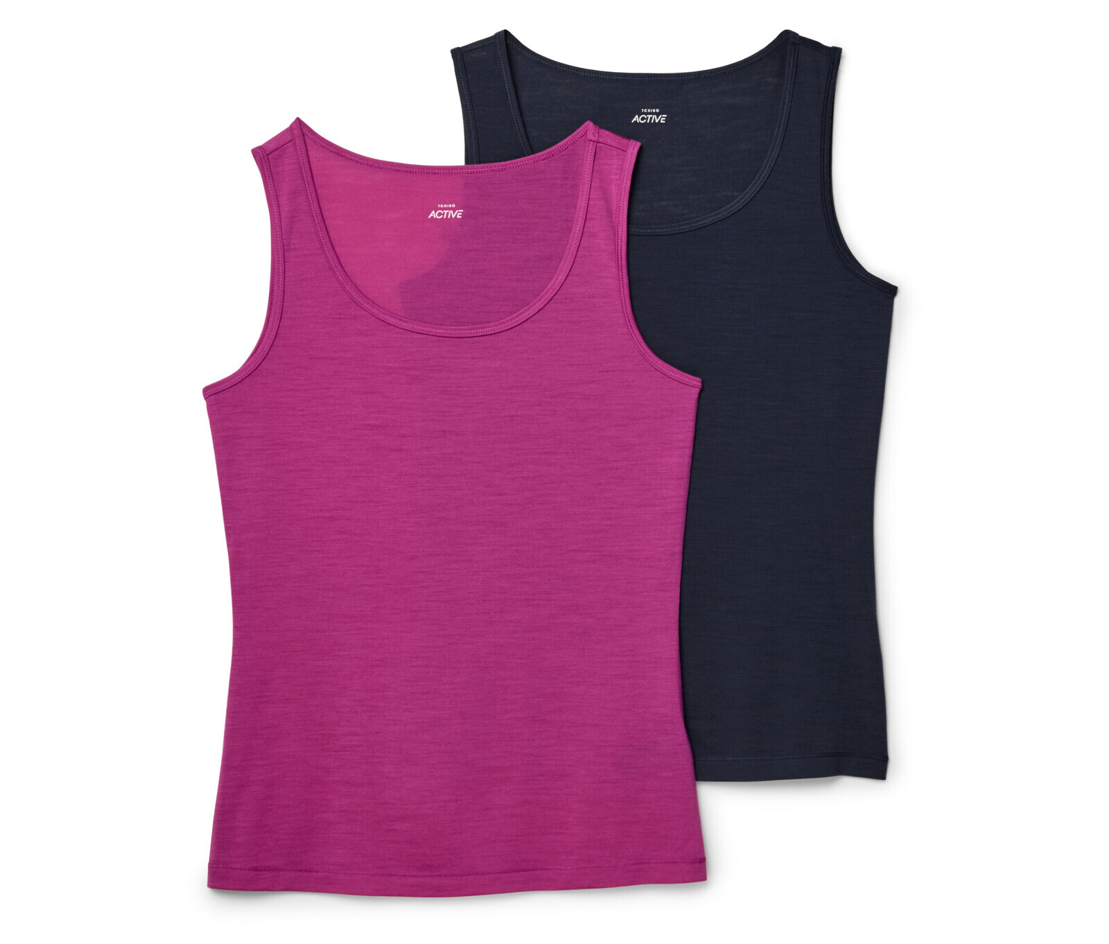 Tchibo - Tílka s vlnou merino - pro ženy - vel. XS 32/34 - barva: modrá