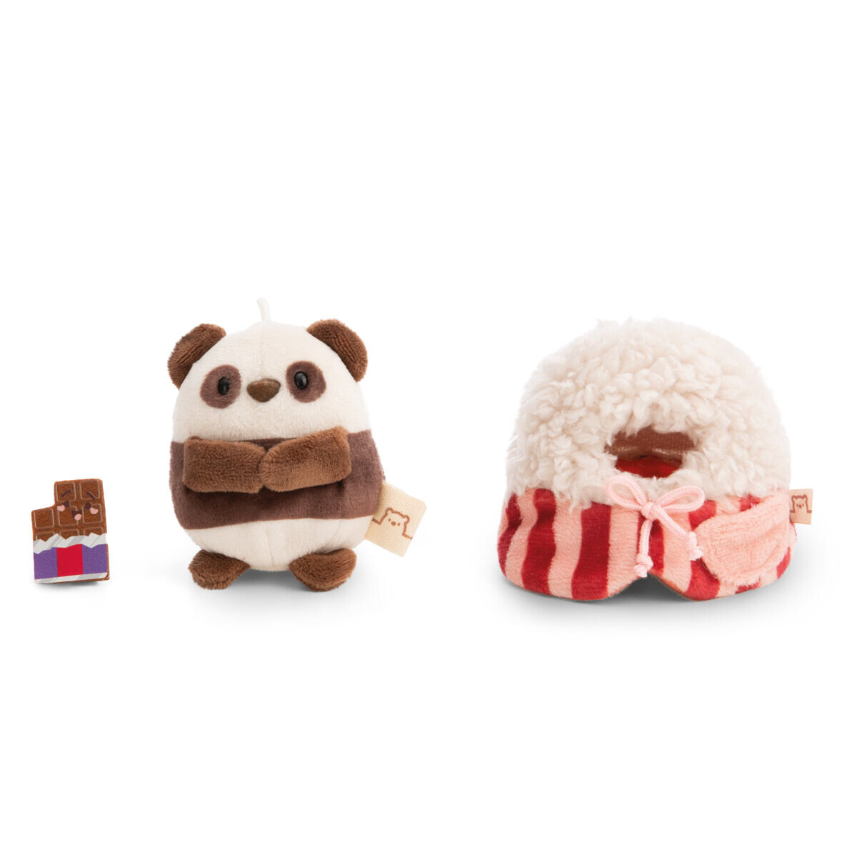 NICI Plyš MyMochi Panda Kono 8 cm v kostýmu popcorn s čokoládou