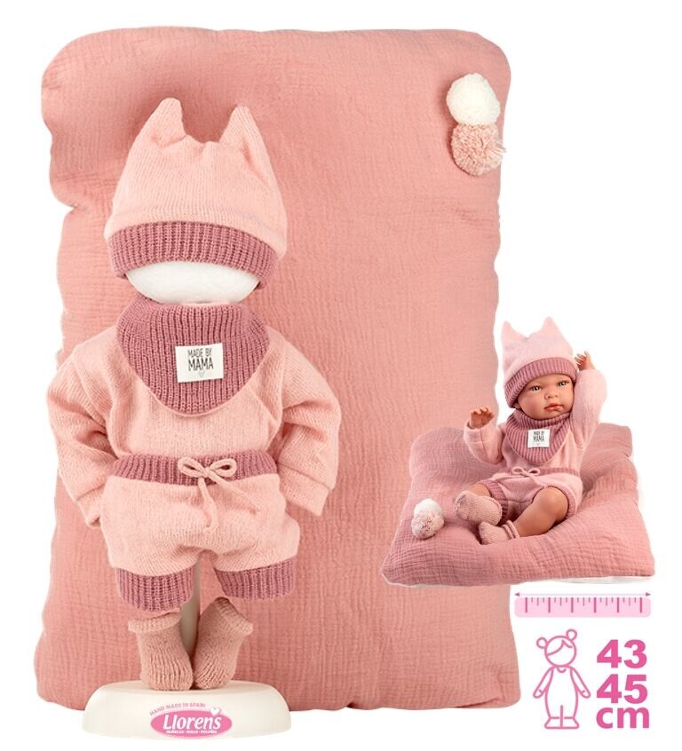 Llorens M738-18 Obleček pro panenku miminko NEW BORN velikosti 40-42 cm s doplňky
