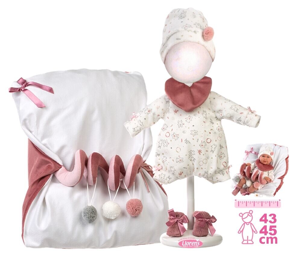 Llorens M740-26 Obleček pro panenku miminko NEW BORN velikosti 40-42 cm a podložka se spirálovou hra