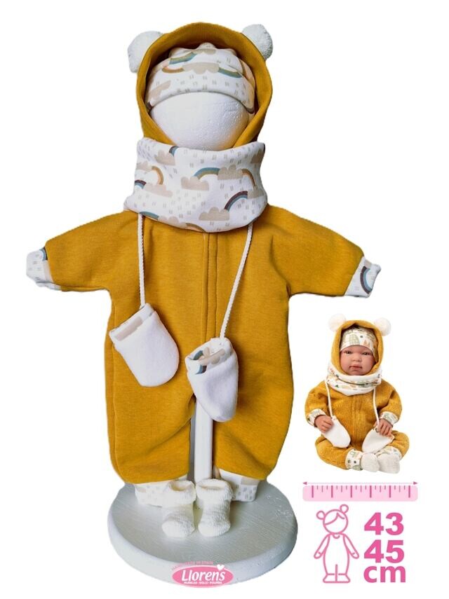 Llorens M844-003 Obleček pro panenku miminko NEW BORN velikosti 43-45 cm