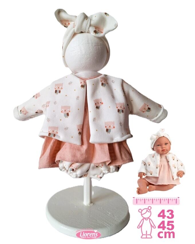 Llorens M844-004 Obleček pro panenku miminko NEW BORN velikosti 43-45 cm