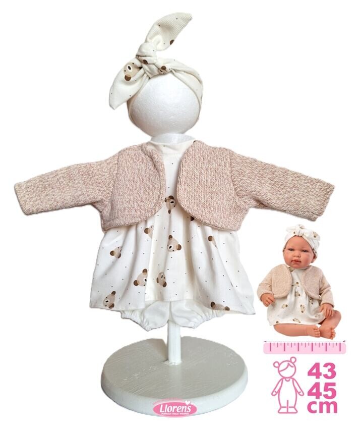 Llorens M844-010 Obleček pro panenku miminko NEW BORN velikosti 43-45 cm