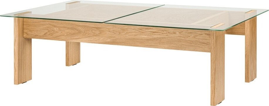 Konferenční stolek se skleněnou deskou v přírodní barvě 86x132 cm Naiko – noo.ma