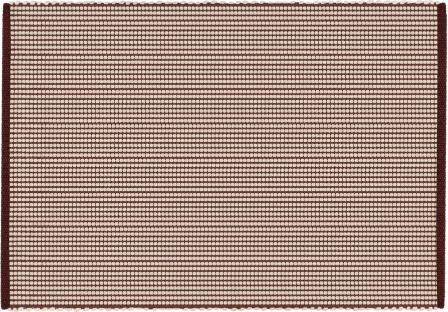 Vínový/v přírodní barvě ručně tkaný vlněný koberec 140x200 cm Talo – noo.ma