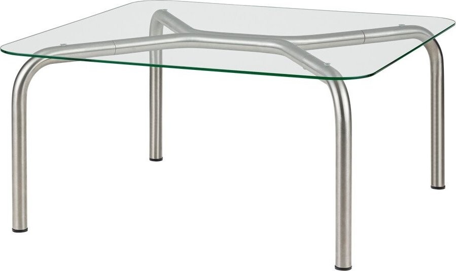 Konferenční stolek se skleněnou deskou ve stříbrné barvě 60x80 cm Uku – noo.ma