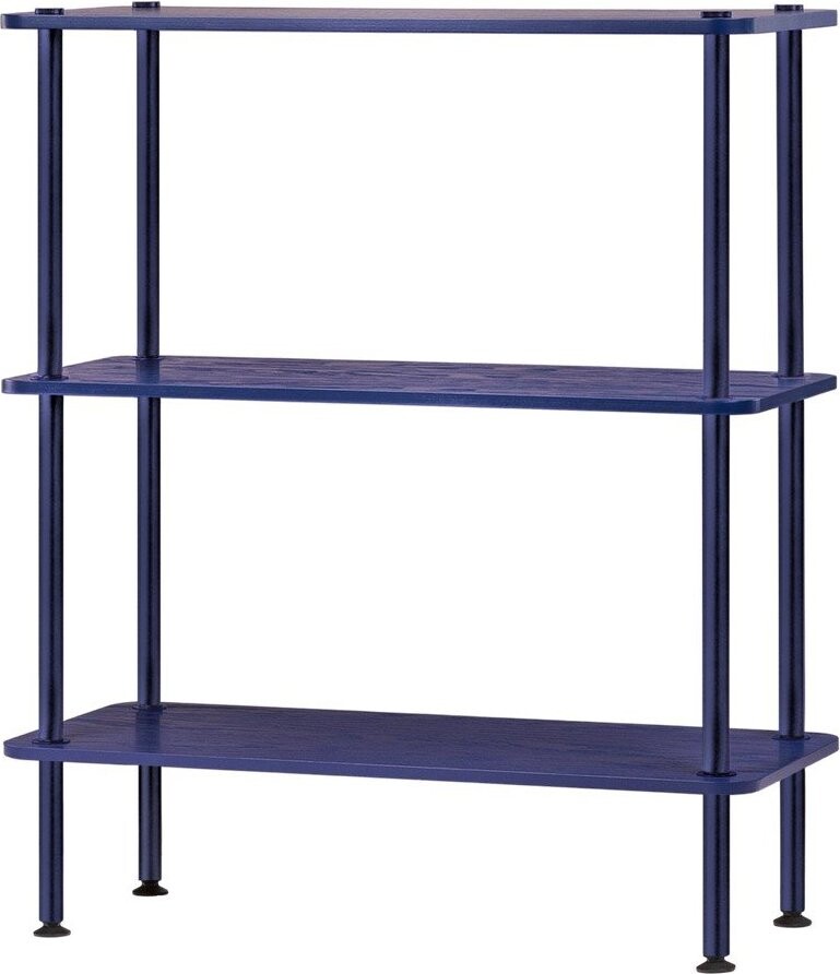 Modrý regál v dekoru dubu 80x90,5x35 cm Teidi – noo.ma