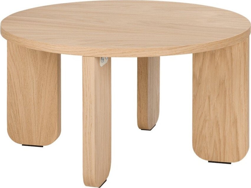 Kulatý konferenční stolek s deskou v dubovém dekoru v přírodní barvě ø 55 cm Kuvu – noo.ma