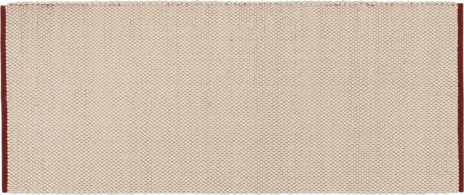 Červený/béžový ručně tkaný vlněný běhoun 80x170 cm Lenu – noo.ma