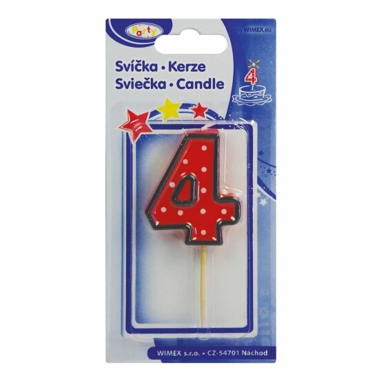 Wimex Dortová svíčka na špejli - číslo - 4 - 37204