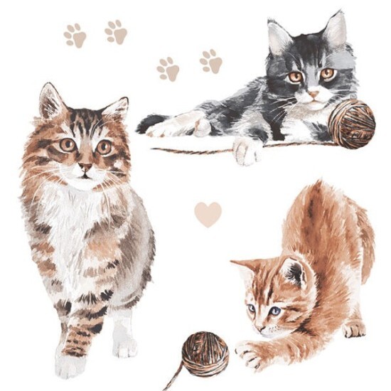 POL-MAK Ubrousky Maki L - Warecolour Cats Playing with Yam - SL_OG_063801