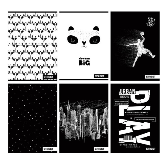Školní sešit 454 - Black & White - A4, linkovaný, 54 listů