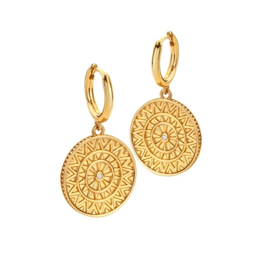Hot Diamonds Pozlacené stříbrné náušnice Athena DE890