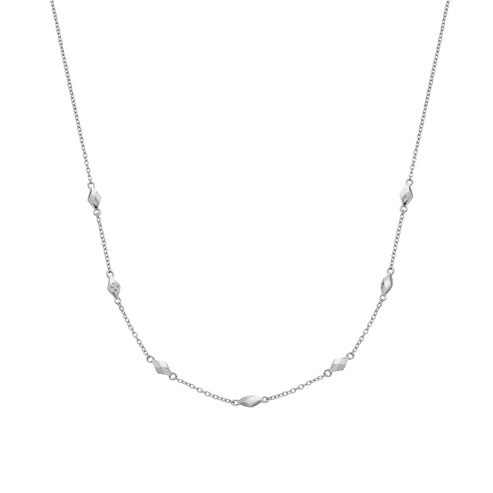 Hot Diamonds Něžný stříbrný řetízek s diamantem Harlequin DN235