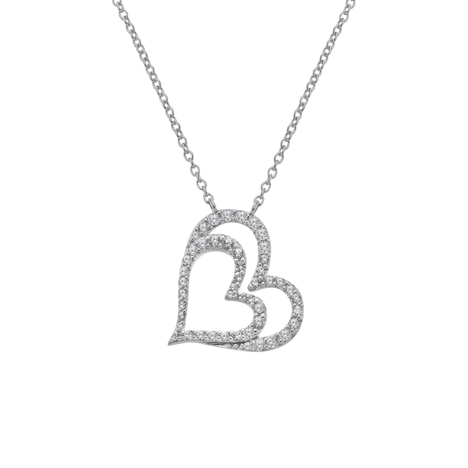 Hot Diamonds Úchvatný stříbrný srdíčkový náhrdelník Shimmer DN228