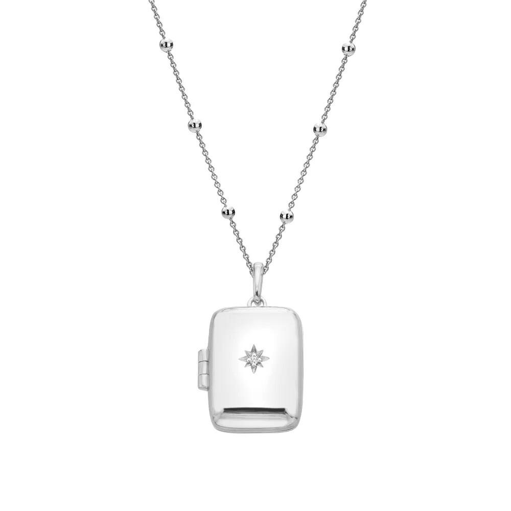 Hot Diamonds Stříbrný náhrdelník s diamantem Much Loved DP1099 (řetízek, přívěsek)