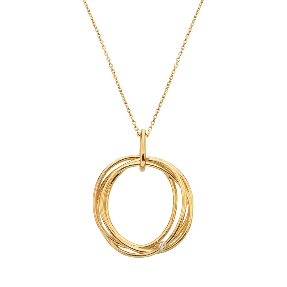 Hot Diamonds Nádherný pozlacený náhrdelník s diamantem String DP1109 (řetízek, přívěsek)