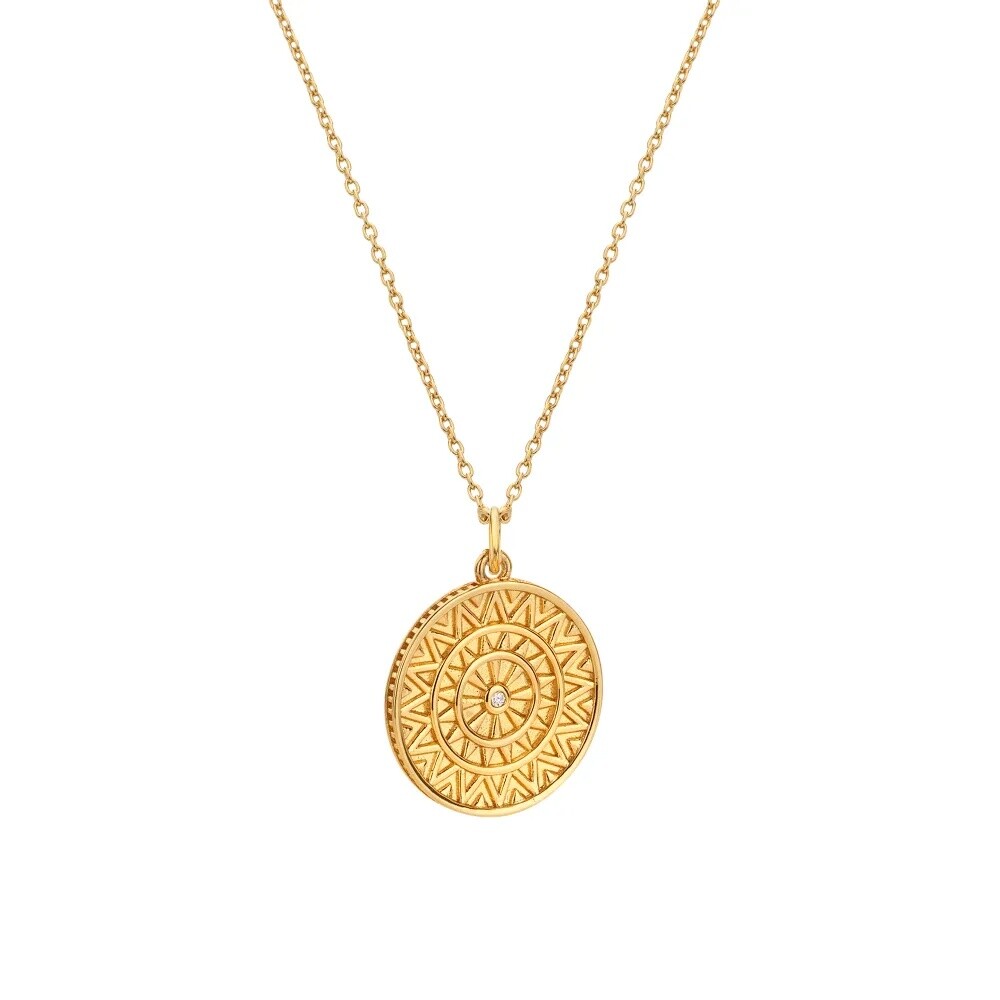 Hot Diamonds Pozlacený náhrdelník s diamantem Athena DP1104 (řetízek, přívěsek)
