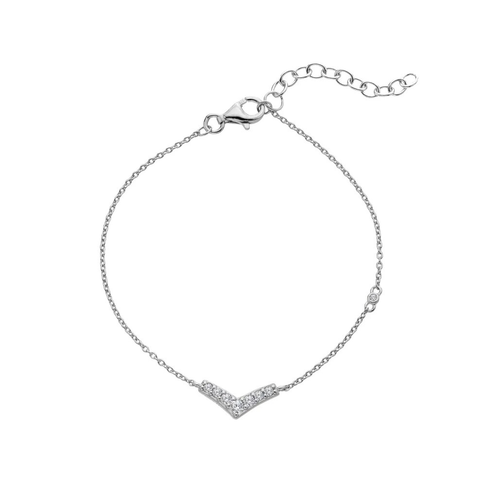 Hot Diamonds Půvabný stříbrný náramek s diamantem a topazy Lustre DL720