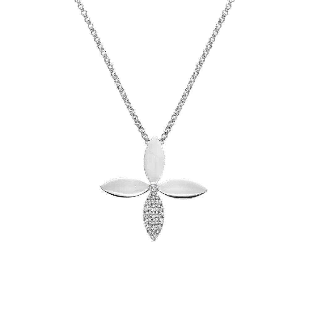 Hot Diamonds Stříbrný náhrdelník Květina Eden DP1105 (řetízek, přívěsek)