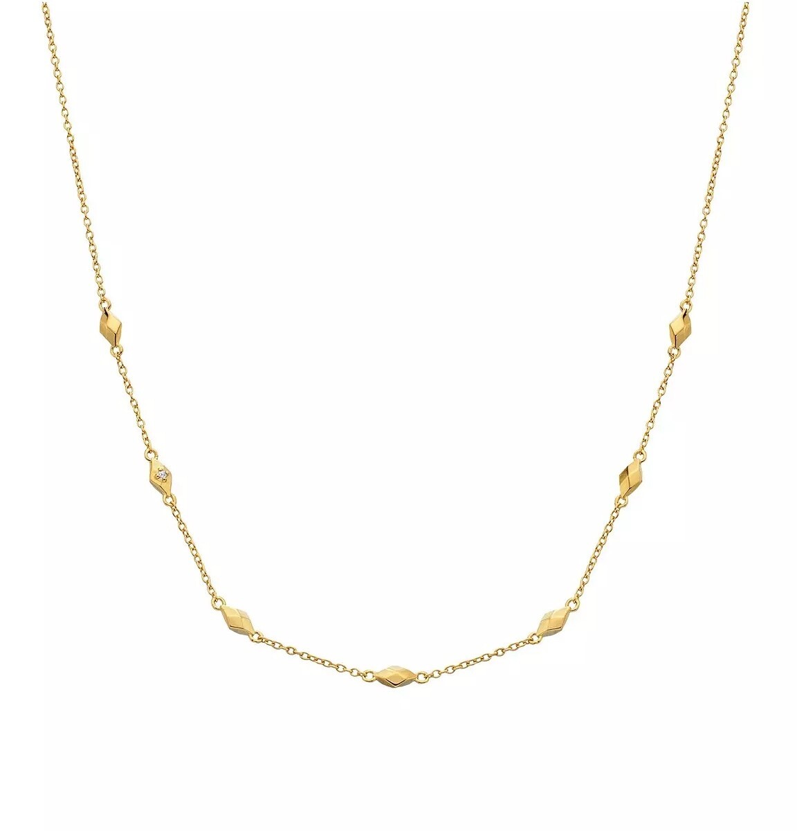 Hot Diamonds Něžný pozlacený řetízek s diamantem Harlequin DN236