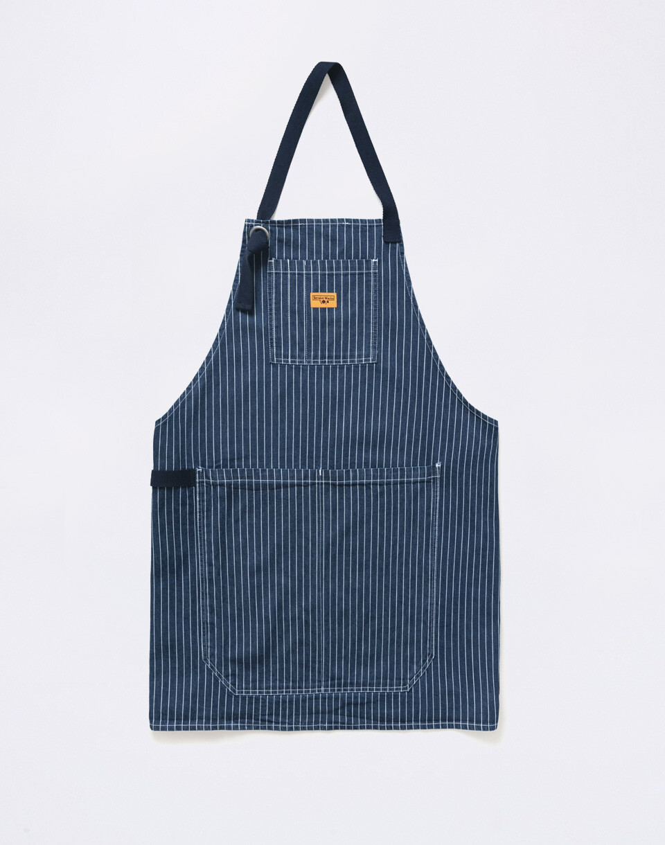 Service Works Pinstripe Denim Apron INDIGO
